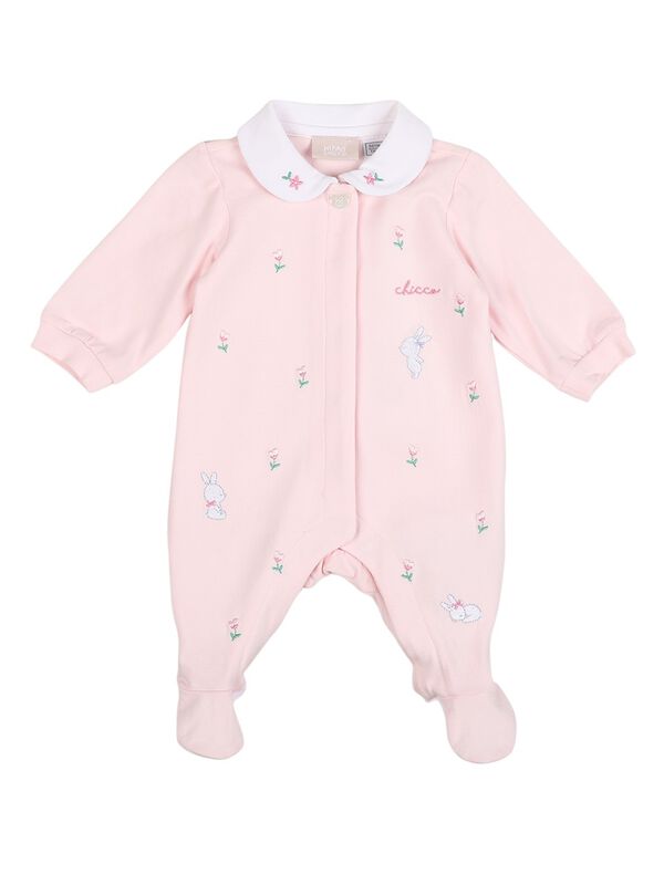 Girls Light Pink Front Opening Babysuit image number 0